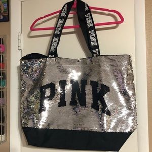 Large sequins Victoria’s Secret Pink tote bag